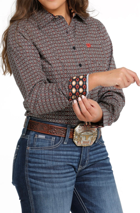 Shirt Women’s Cinch Long Sleeve Print MSW9164207
