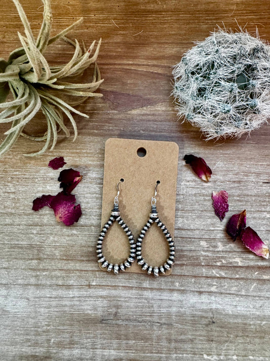 Smaller Sterling SAUCER Silver Pearls earrings teardrop EAR-STE-021-SAU