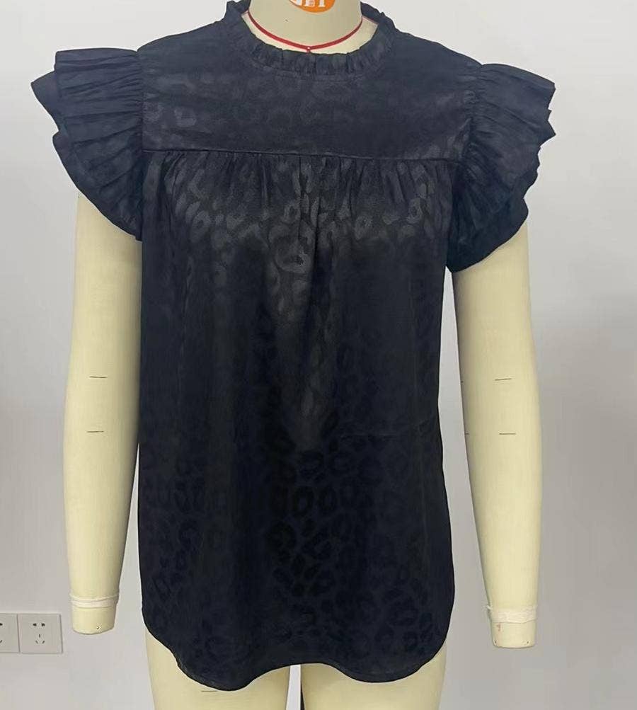 Shirts Women’s Polka Dot Ruffle Blouse RCWJ04176