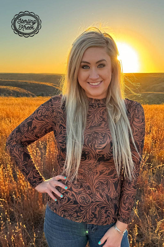 Shirts Women’s Long Sleeve Country Road Leather Top