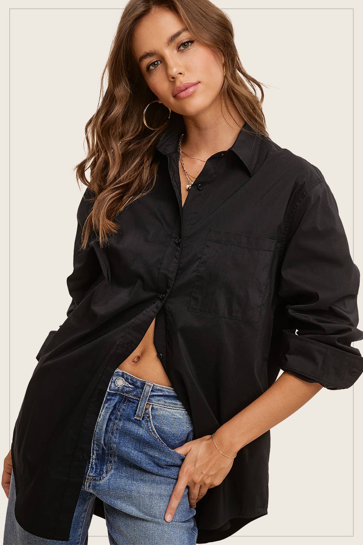 Shirts Women’s Collared Button Down Poplin SRT7809