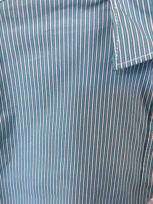 Shirts Women’s Long Sleeve Button Turquoise Pin Stripe RWB2S04582