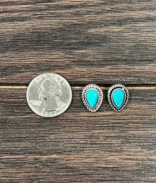 10mm Drop Turquoise Stud Earrings 723046