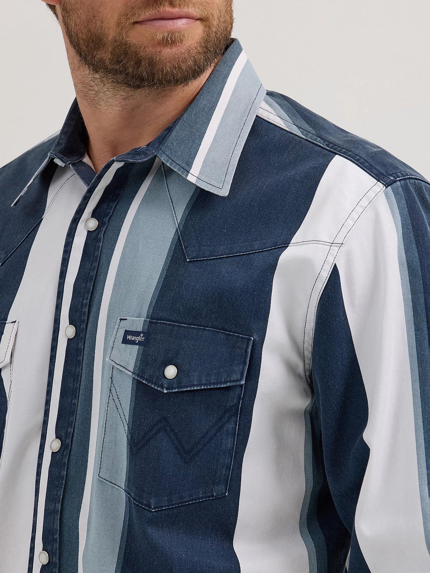 Shirts Mens Wrangler BRUSHPOPPER Blue Multi 112358325
