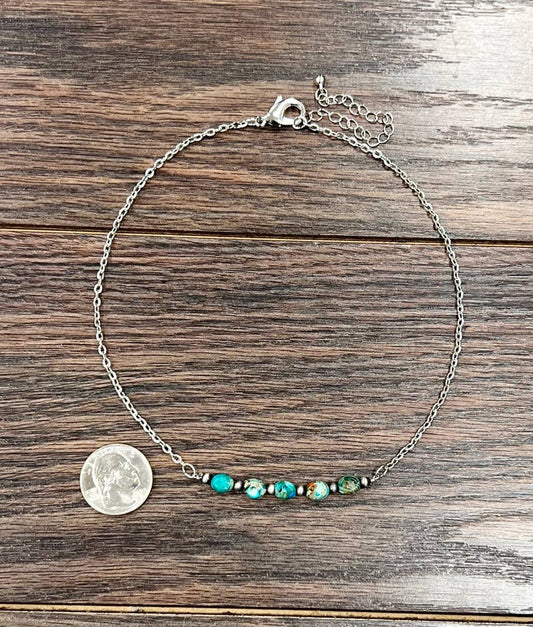 736308, Handmade 15" 7mm Gemstone Necklace