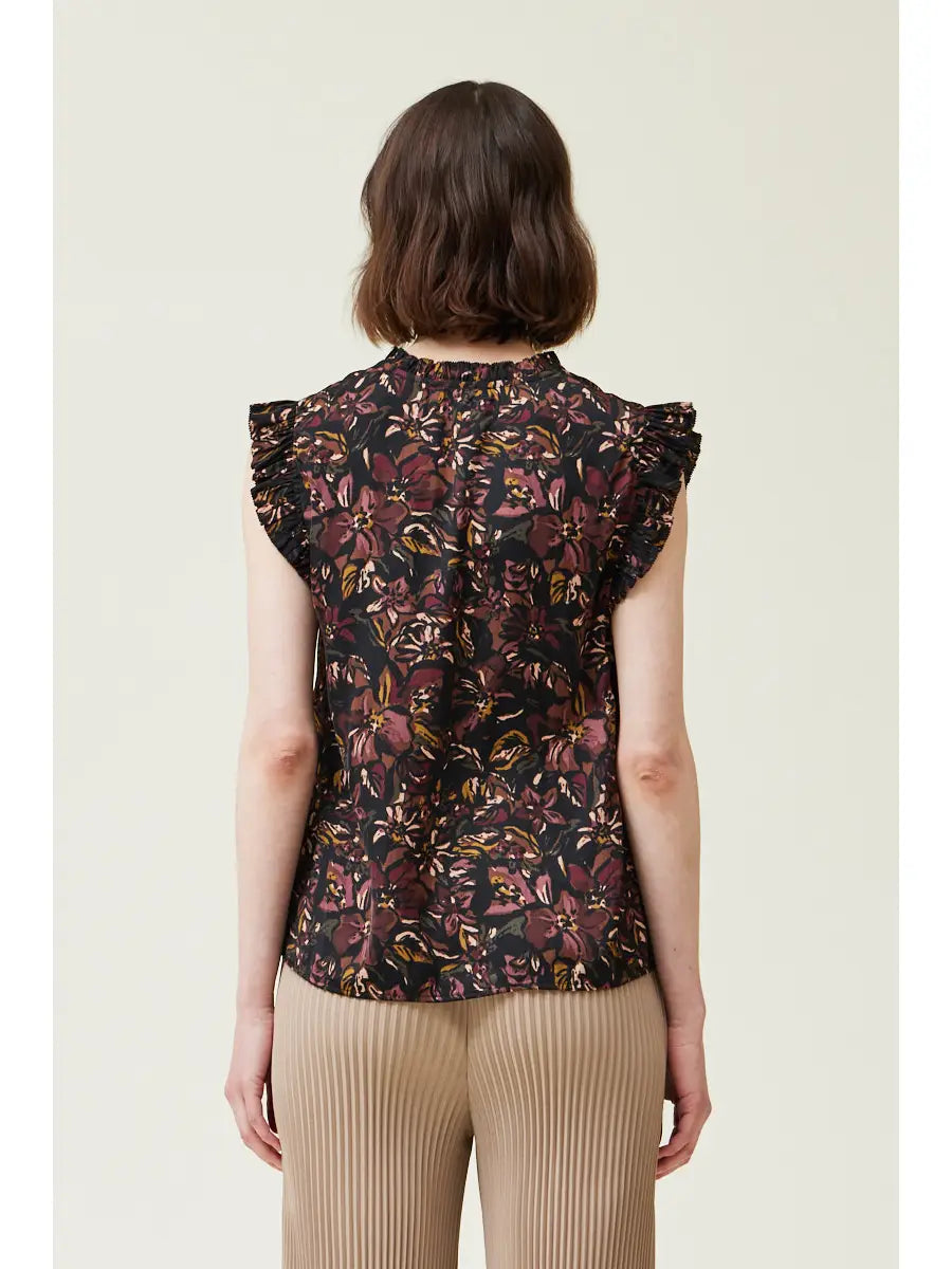 Shirts Women’s Ruffle Sleeve Blouse Printed Floral 40704VG