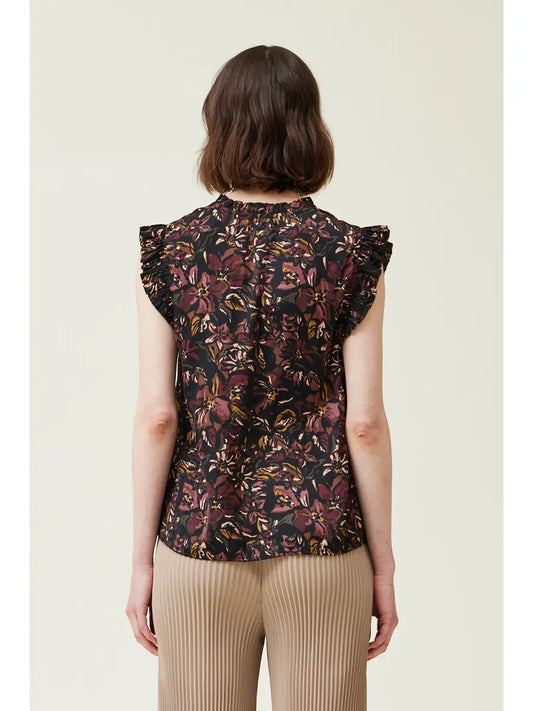 Shirts Women’s Ruffle Sleeve Blouse Printed Floral 40704VG