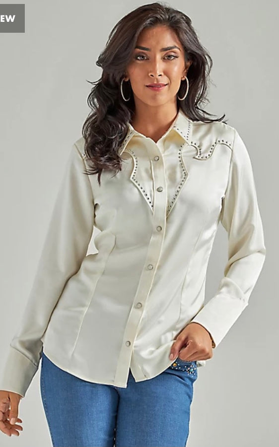 Shirt Women’s Wrangler Western Retro Snap Satin 112342521