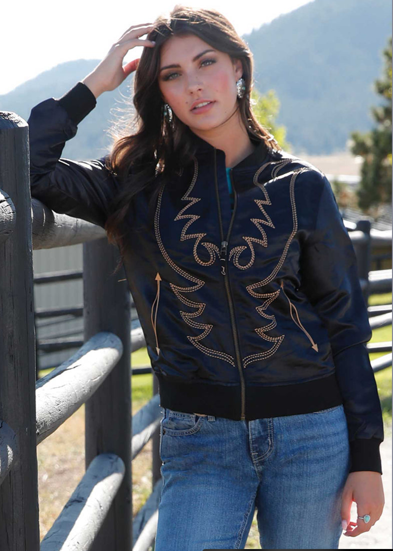 Women’s Cinch Black Bomber Bootstitch jacket CWJ7517001 Outerwear