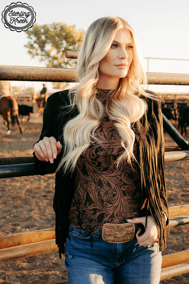 Shirts Women’s Long Sleeve Country Road Leather Top