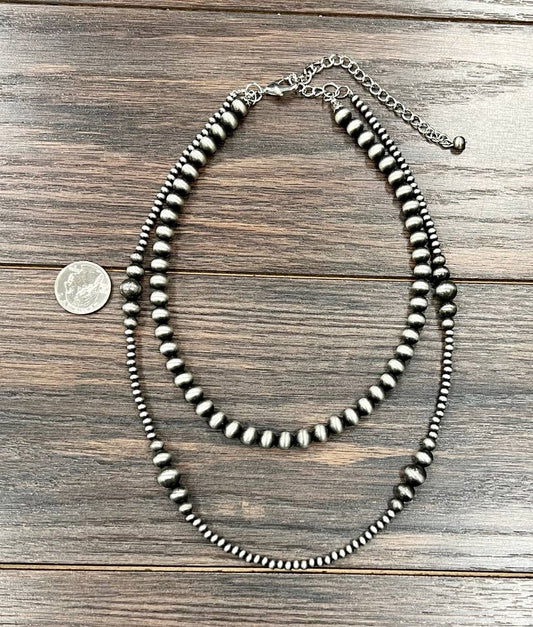 735689, Handmade 22" 2-strand Navajo Bead Necklace