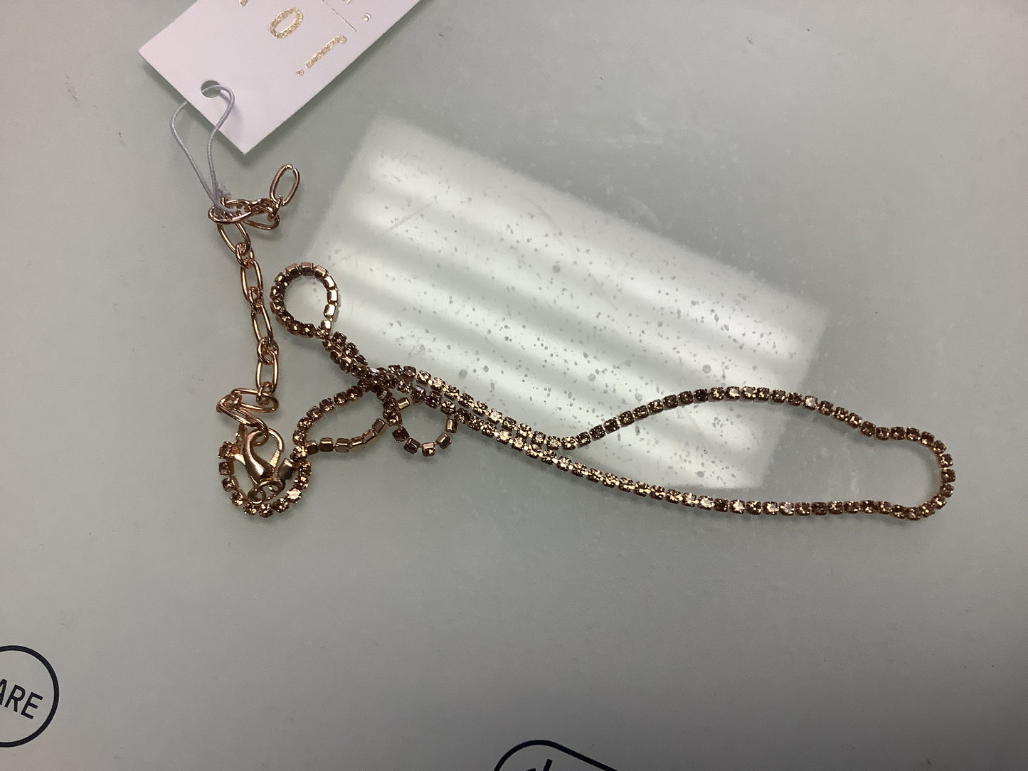 Jewelry Gold Crystal Tennis Necklace 338-279NG,NT