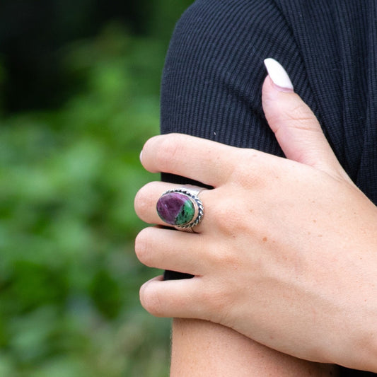 Semiprecious stone Ruby Zoisite Ring – Jewelry R4603