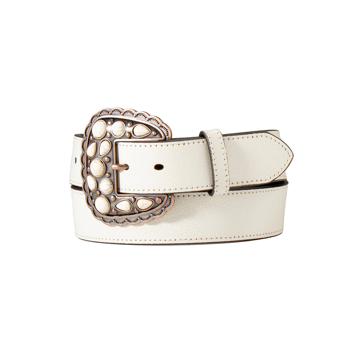 Belt Ladies Cracked White Leather D140006605