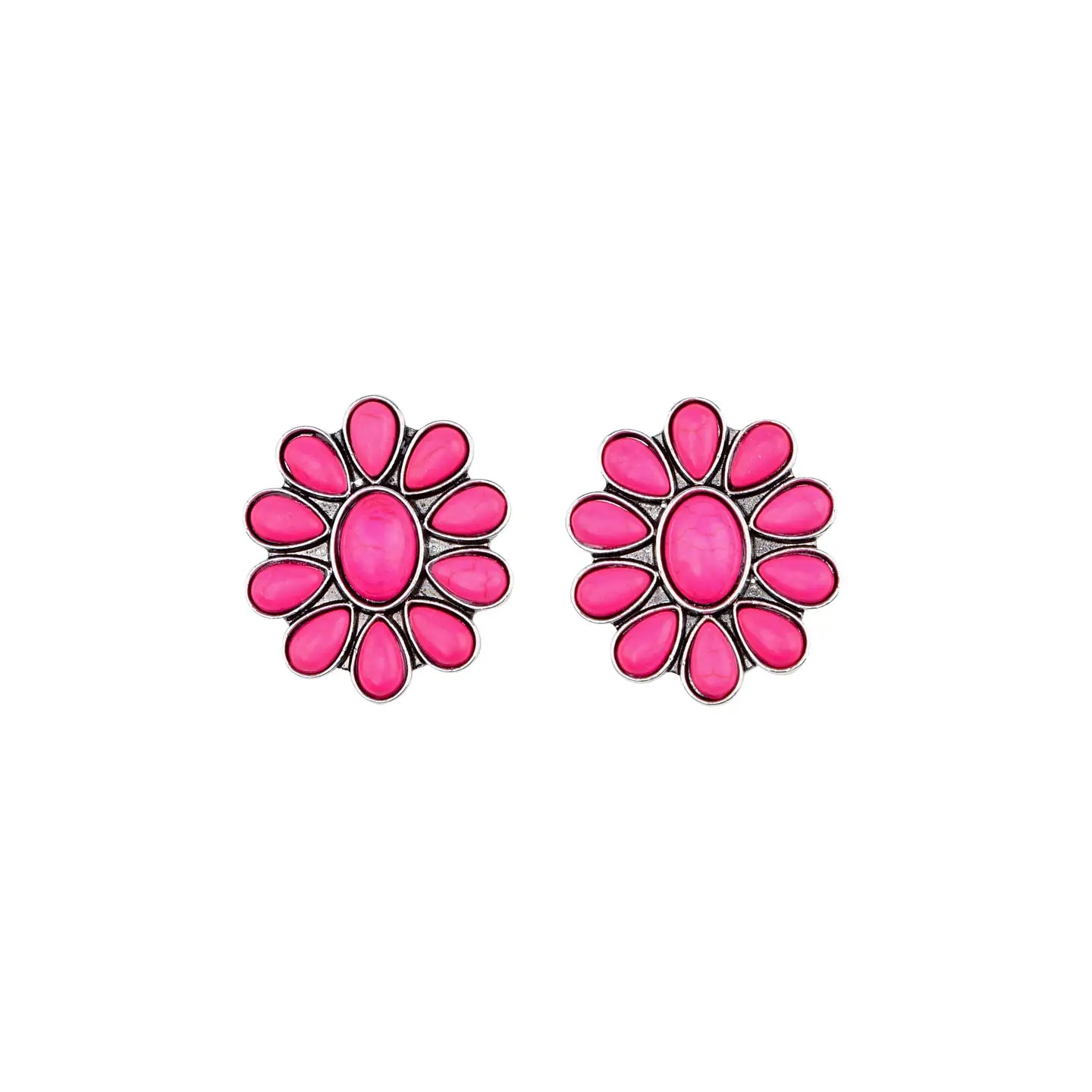 Earrings Pink Flower Cluster Post E800PNK