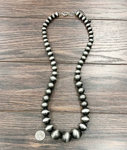 739197, Handmade 30" Very-Very-Big Navajo Bead Necklace