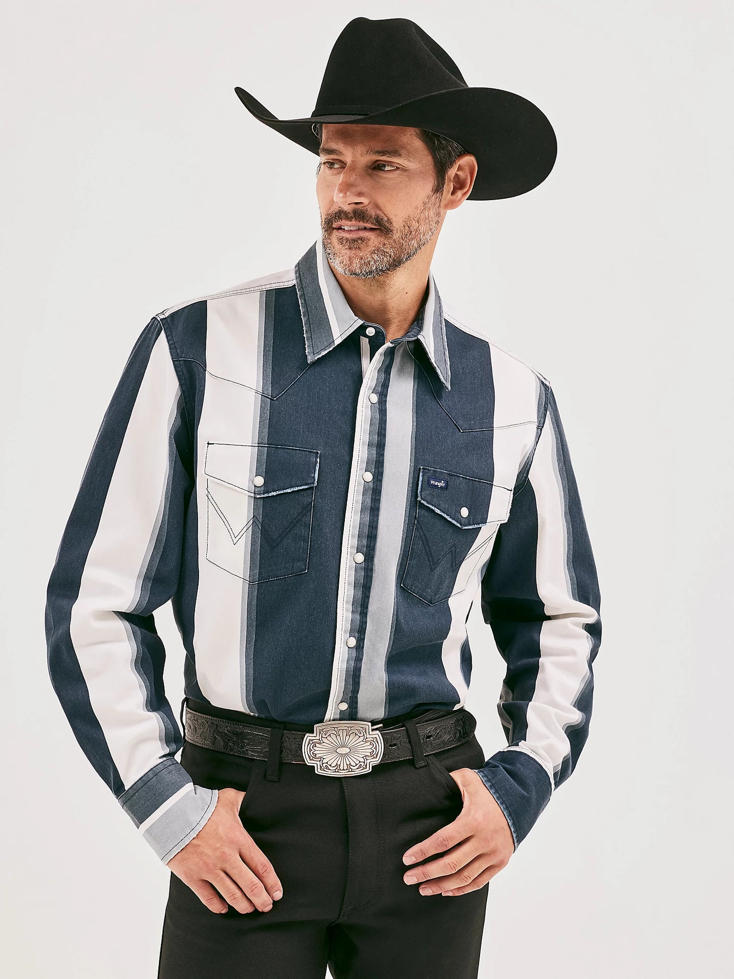 Shirts Mens Wrangler BRUSHPOPPER Blue Multi 112358325