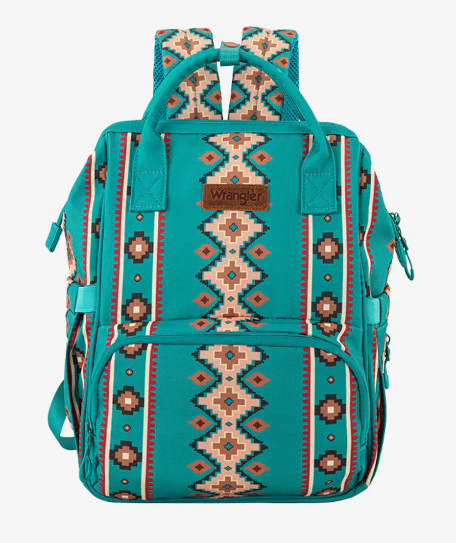 Purses Wrangler Backpack Aztec Southwestern Print Diaper Bag WG2204–9110TQ CM