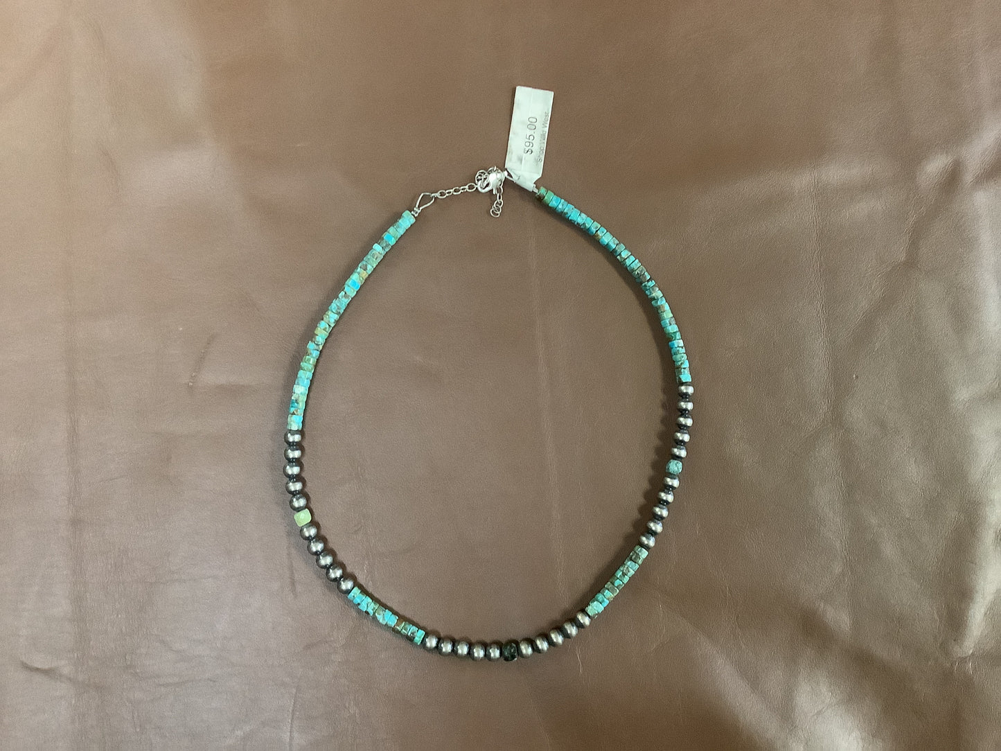 Jewelry Necklace Turquoise and Silver Beads