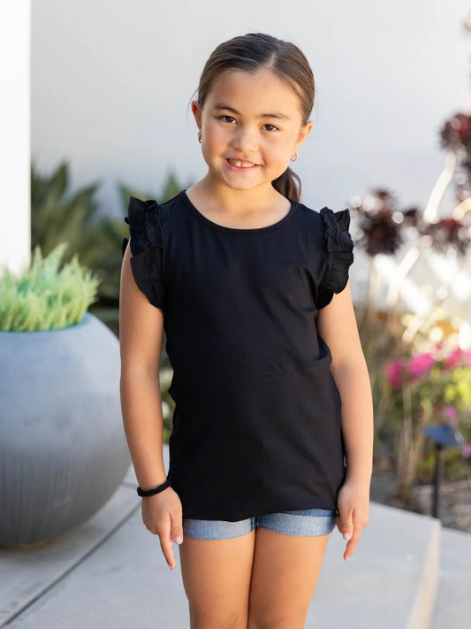 Shirts Girls Ruffle Sleeve Top