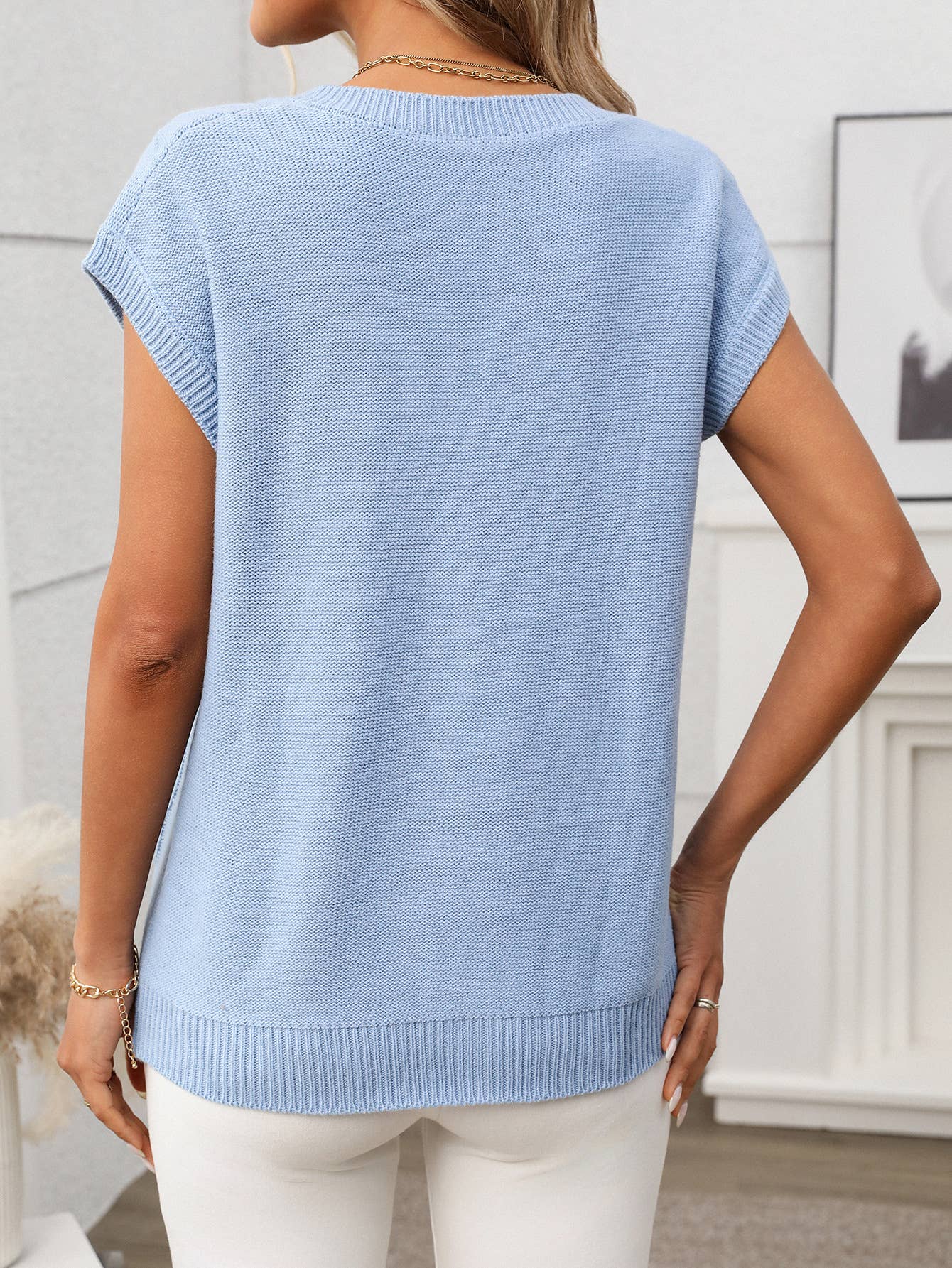 Shirts Women’s V-Neck Cable-Knit Top RCJW05285