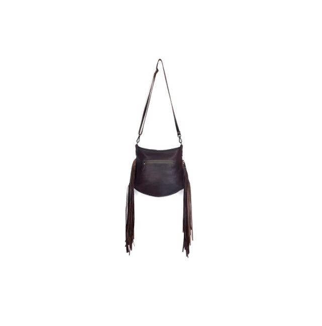 Purses Myra Bag Sculpted Brown Leather & Hairon Bag S-3343