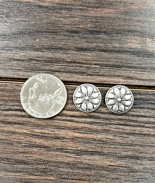 726383, 14mm Brass Navajo Stud Earrings