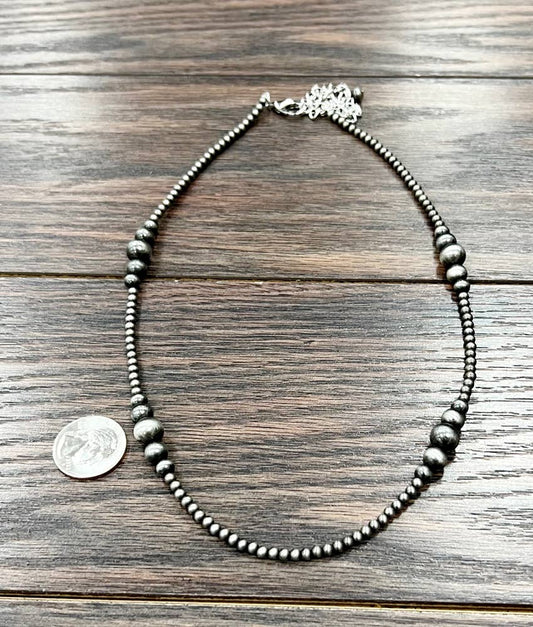 735688, Handmade 22" Clustered Navajo Bead Necklace