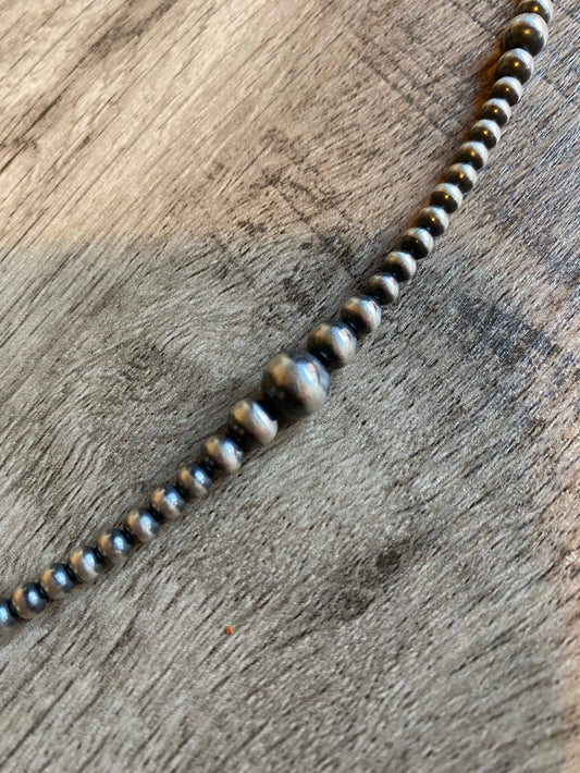 Sterling Silver Pearls Necklace 22 inch western jewelry