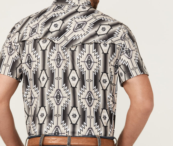 Men’s Rock&Roll Short Sleeve Aztec Snap TEK BMN3S04806
