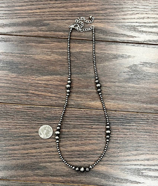 738101, Handmade 22" Clustered Polish Navajo Bead Necklace