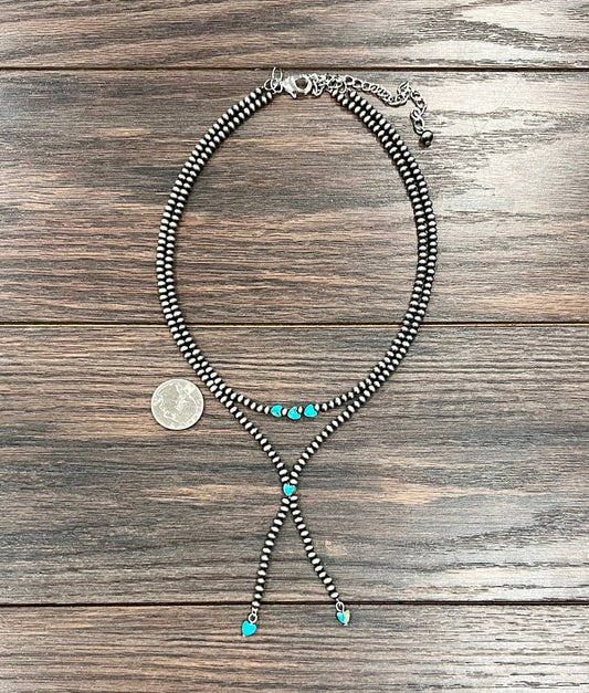 739467, Handmade Navajo Heart Gemstone Y-Necklace