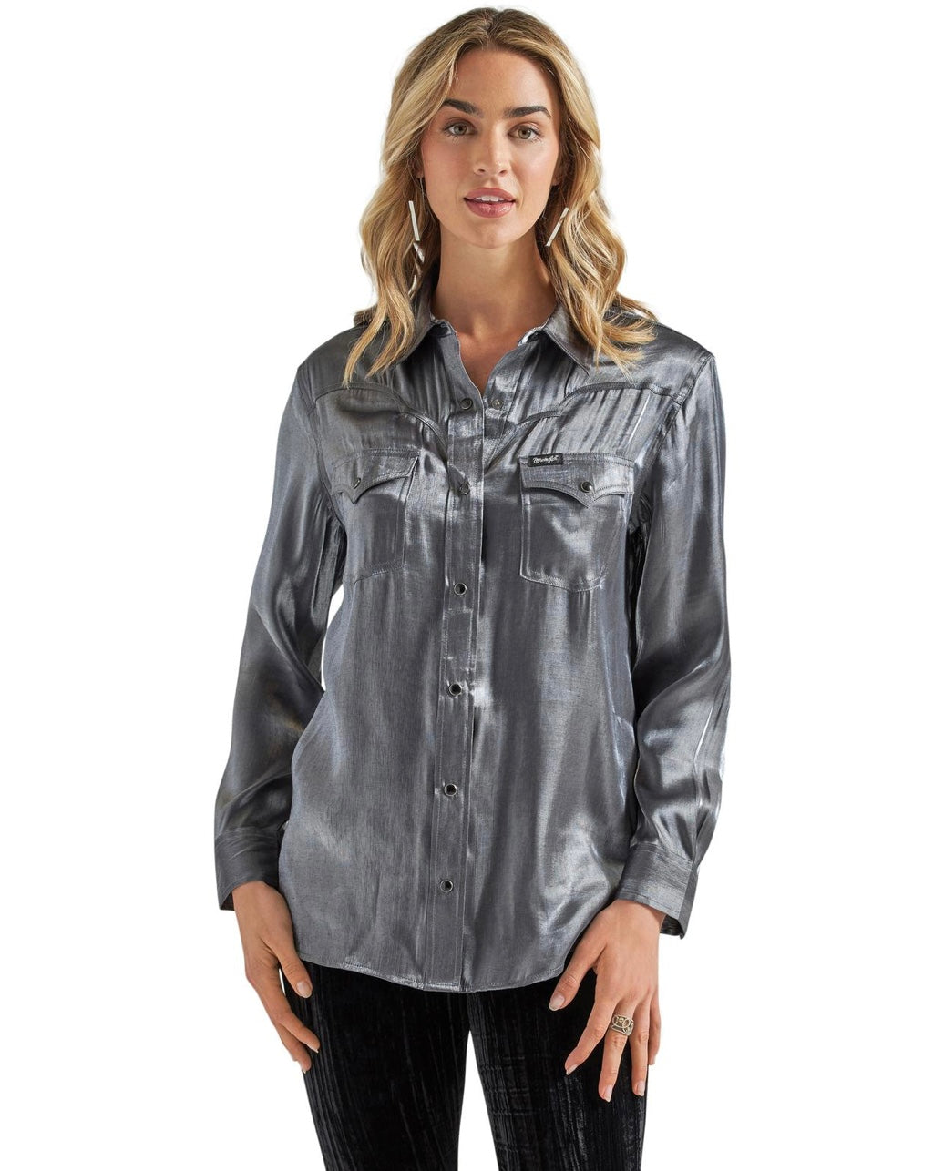 Shirt Women’s Wrangler Retro Snap Shine Gray 112342520