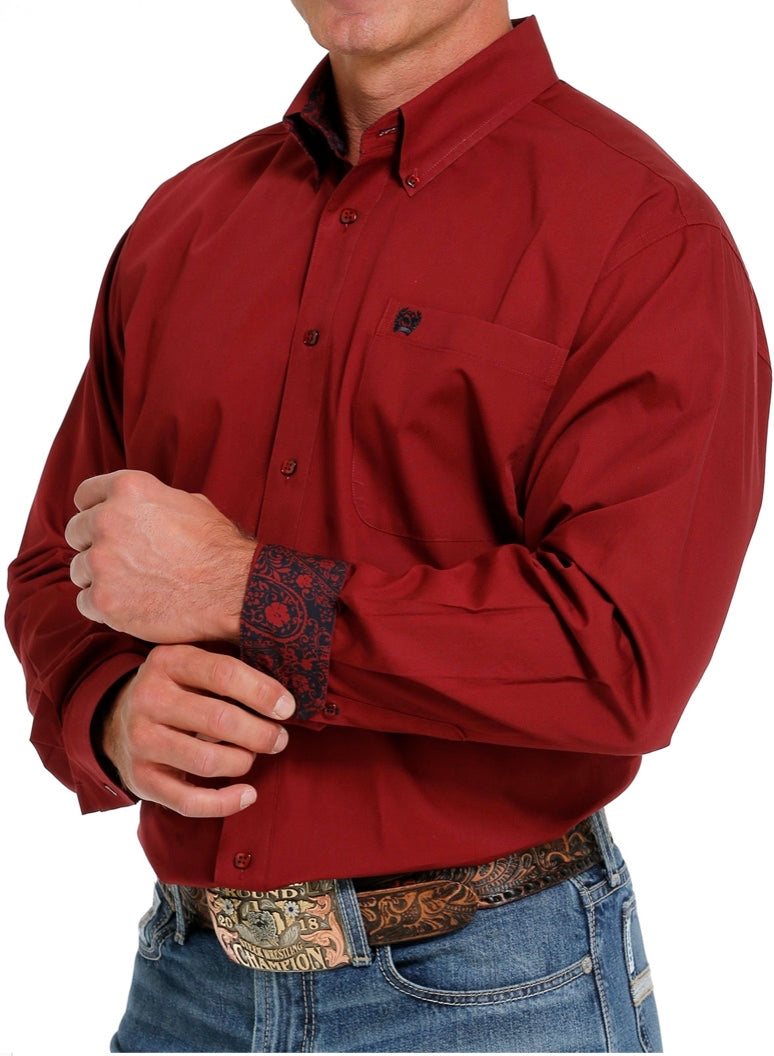 Shirt Men’s Cinch Long Sleeve Red MTW1105625