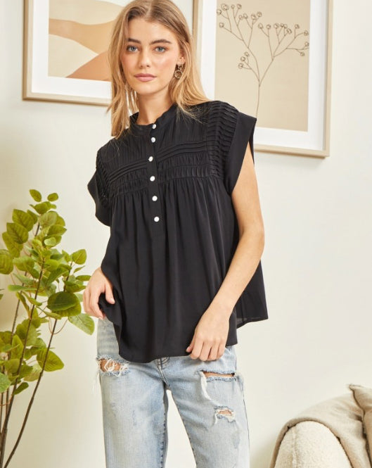 Women’s rayon button blouse MHS09