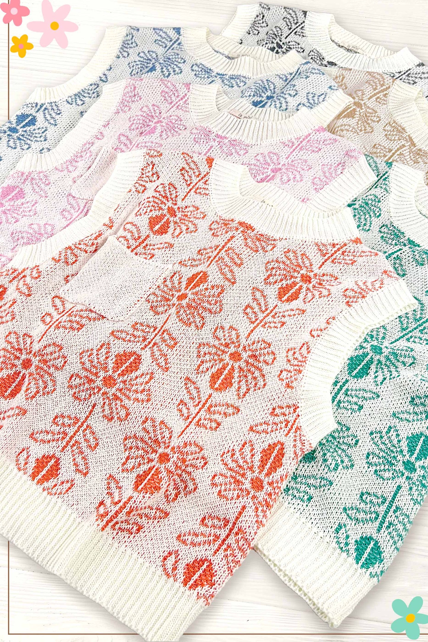 Outerwear Women’s Floral Sweater Vest MCS3587
