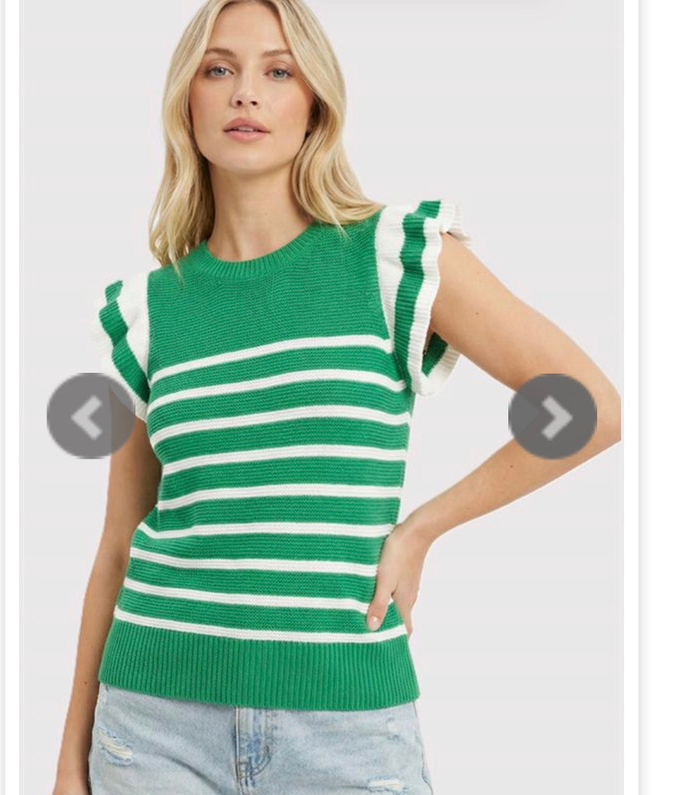55961 Shirt Women’s Ruffle Sleeve Sweater Top