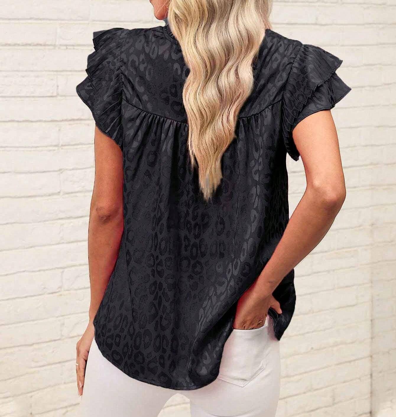 Shirts Women’s Polka Dot Ruffle Blouse RCWJ04176