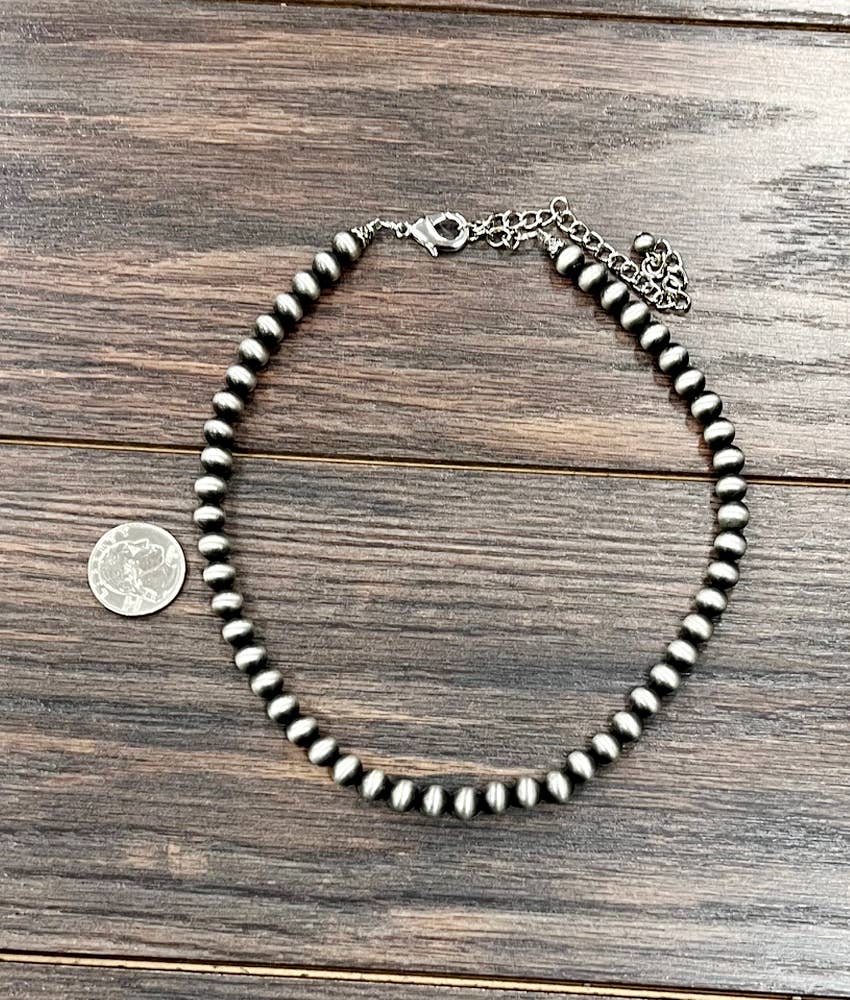 734237, Handmade 16" 8mm Navajo Necklace