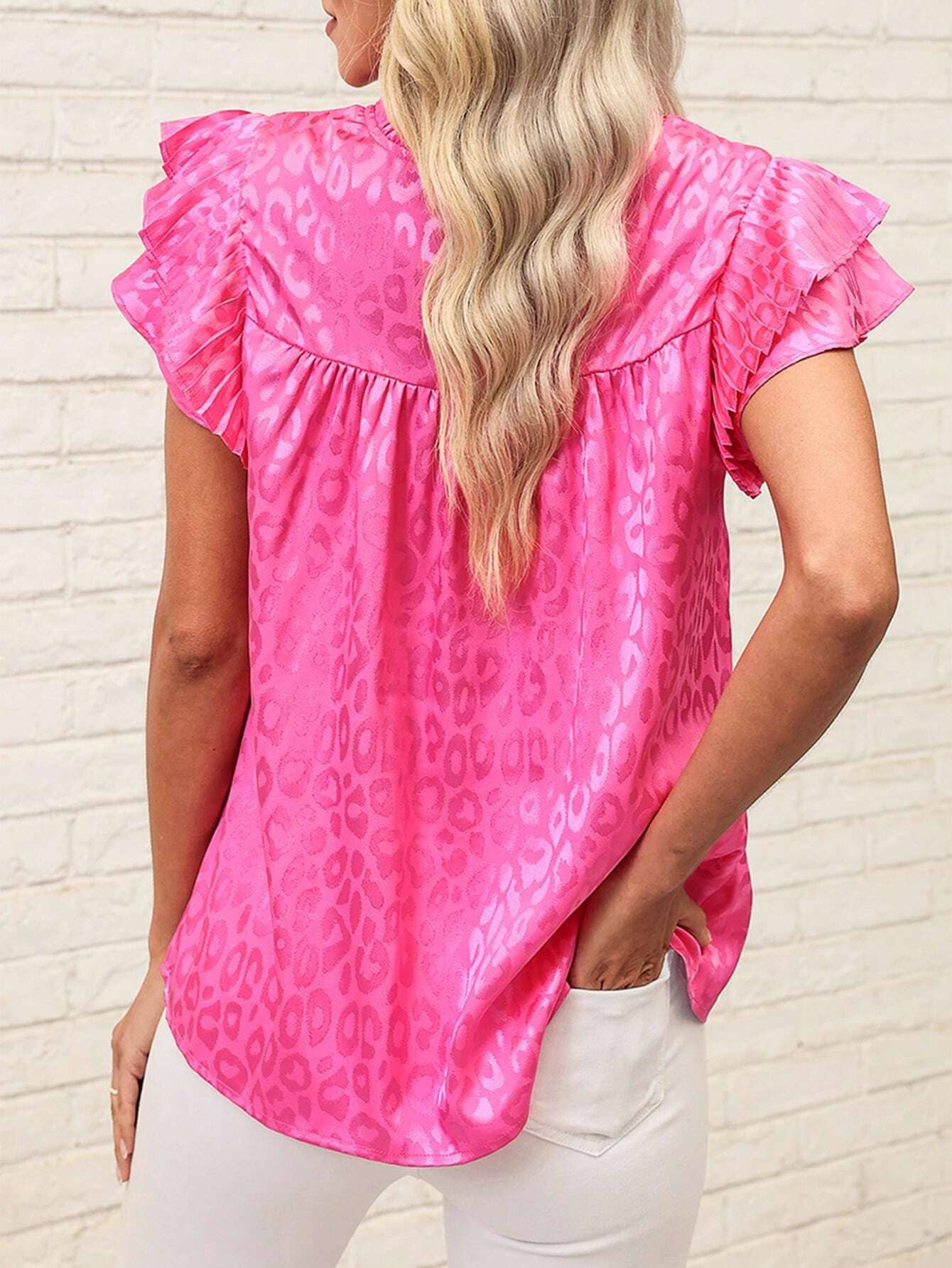 Shirts Women’s Polka Dot Ruffle Blouse RCWJ04176