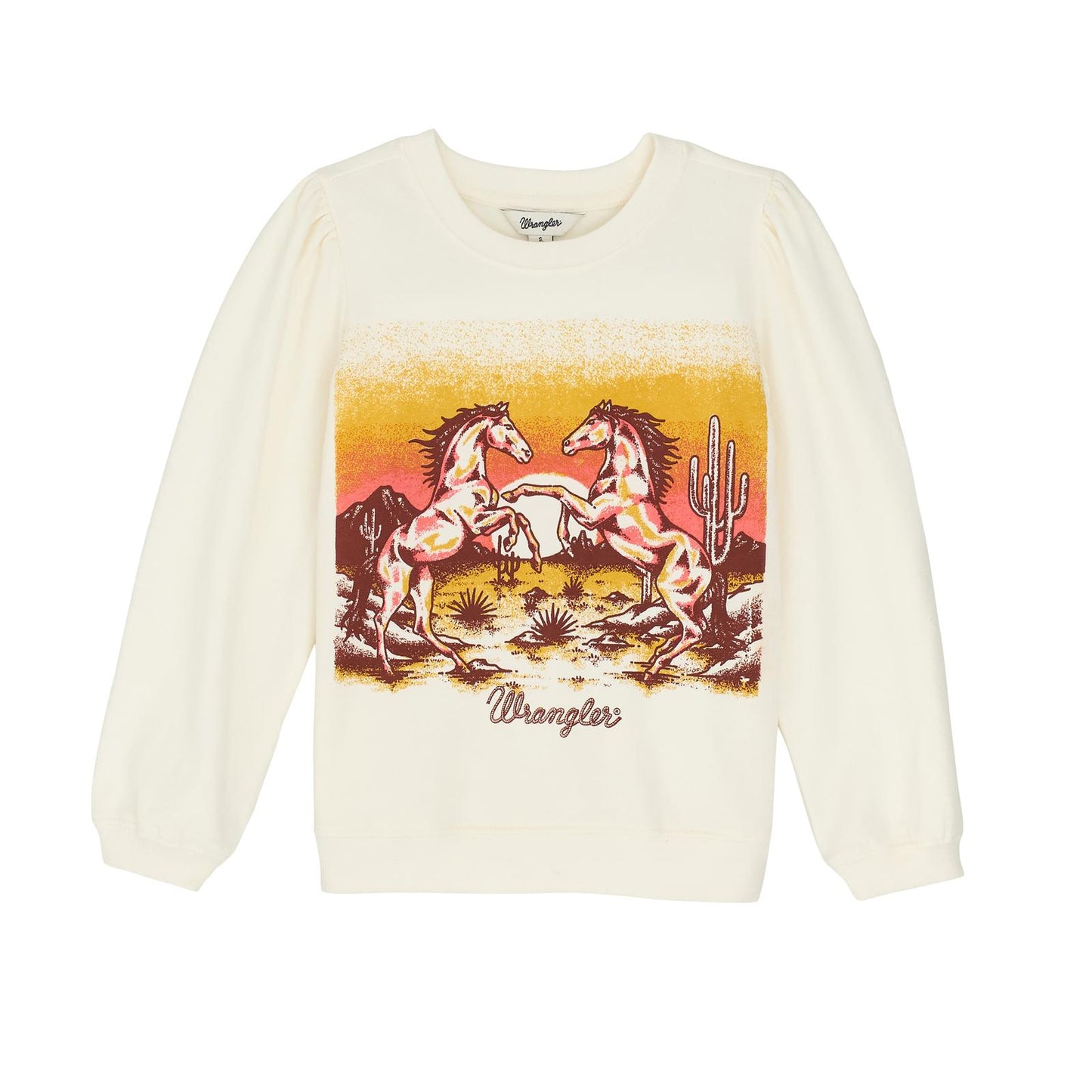 Outerwear Girls Wrangler LS Sweat Shirt Desert Horse Print 112367890