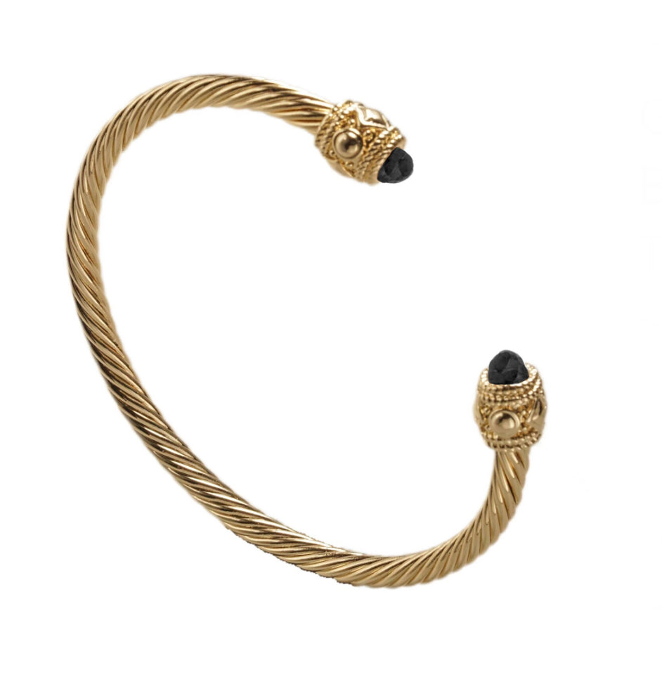 Bracelet gold & onyx Jewelry JB3722-GO
