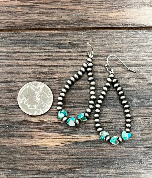 726193 Handmade Navajo 6mm Heart Gemstone Earrings