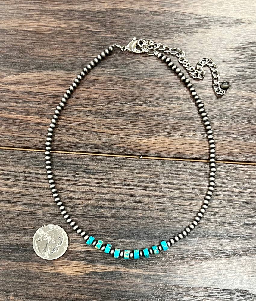 739200, Handmade 15" Navajo Rondelle Gemstone Necklace