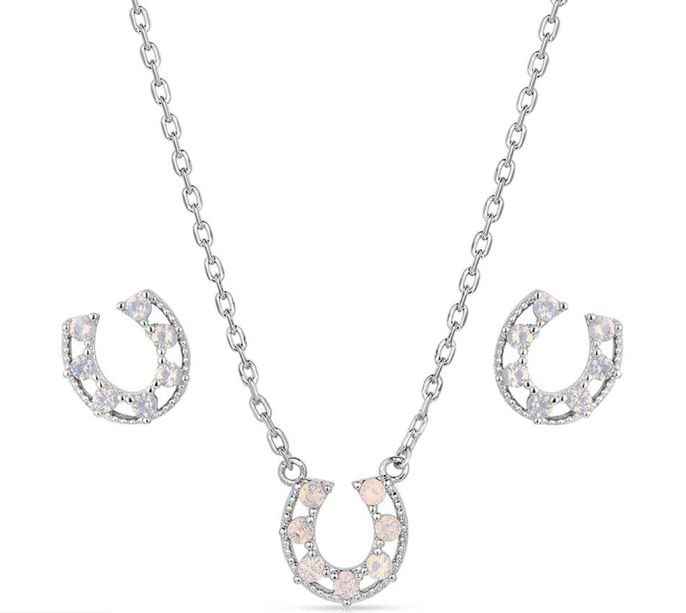 Jewelry Women’s Montana Silversmiths Delicate Glamour Horseshoe Set JS5769