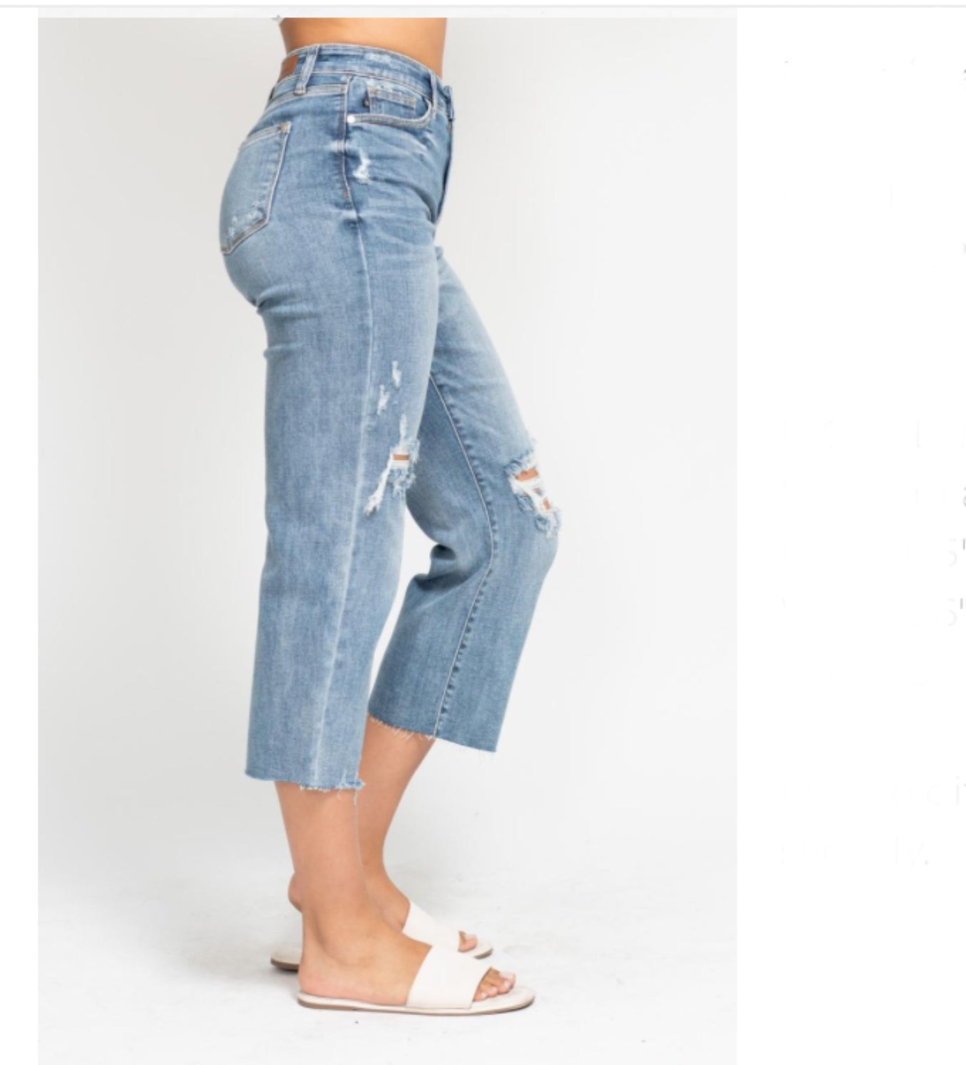 Jeans Women’s Judy Blue High Waisted Destroy Crop Wide Leg 82256