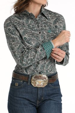 Shirts Women’s Cinch Long Sleeve Button Arena Flex Gray MSW9164223