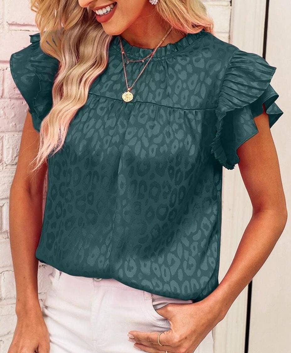 Shirts Women’s Polka Dot Ruffle Blouse RCWJ04176