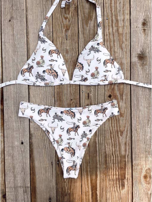 Women’s Bikini Seth Western Horsehead Cactus Print