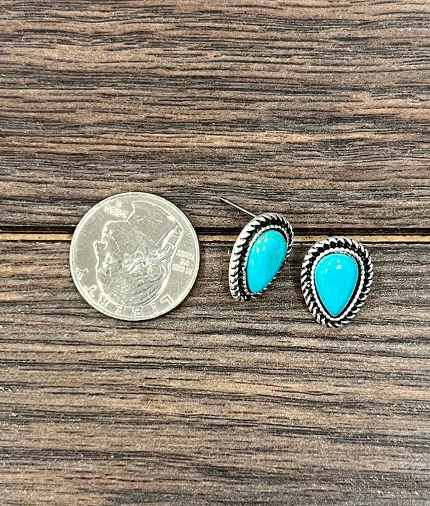 726452, 12mm Drop Stone Stud Earrings